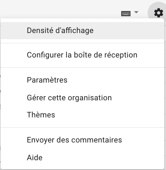 Changez la densité d'affichage sur Gmail