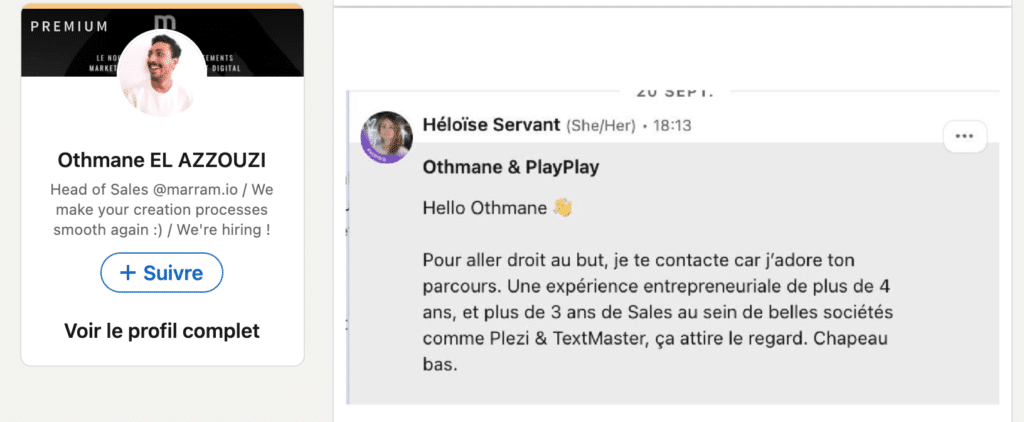 Sourcer les candidats sur LinkedIn : exemple de message de chasse