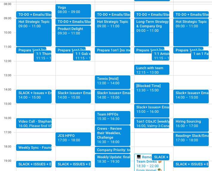 calendrier réunion télétravail